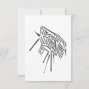 Carte De Remerciements Art de tatouage tribal abstrait noir et blanc colé