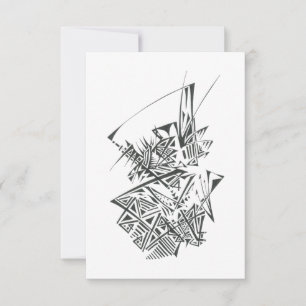 Carte De Remerciements Art de tatouage tribal abstrait noir et blanc topo