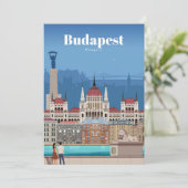 Carte De Remerciements Art de voyage Voyage à Budapest (Debout devant)