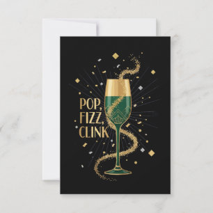 Carte De Remerciements Art Déco Élégant Pop Fizz Clink Gatsby Rugissant