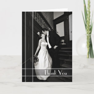 Carte De Remerciements Art Deco Look Custom Wedding Photo Thank You Card