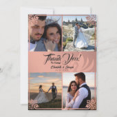 Carte De Remerciements Art déco moderne cygne rose 4 Mariage photo (Devant)