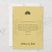 Carte De Remerciements Art Déco moderne Peacock Gold 2 Mariage photo (Dos)