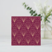 Carte De Remerciements Art Deco pattern with gold geometric fan motifs (Debout devant)