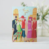 Carte De Remerciements Art déco, peuple et mode (Debout devant)