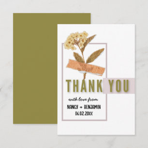 Carte De Remerciements Art Déco Retro Floral Élégant Mariage personnalisé