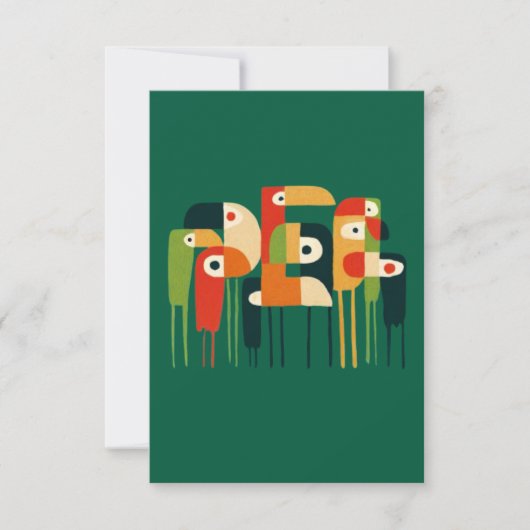 Carte De Remerciements art des oiseaux (Devant)