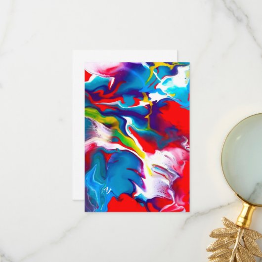 Carte De Remerciements Art Design Notecard (Devant/Arrière en situation)