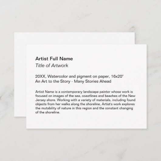 Carte De Remerciements Art Exposition Art Show Placards (Devant / Derrière)