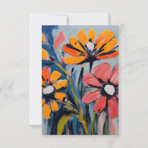 Carte De Remerciements Art Floral coloré