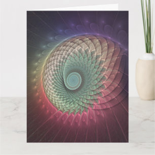 Carte De Remerciements Art fractal abstrait moderne coloré escargot
