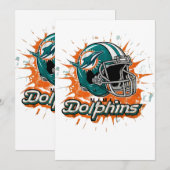 Carte De Remerciements Art - Miami Dolphins Classic (Devant / Derrière)