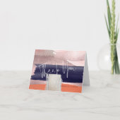 Carte De Remerciements Art moderne, Marine Bleu+Merci d'or Rose (Devant)