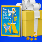 Carte De Remerciements Art Nouveau Doodle Dog plié Hanoukka