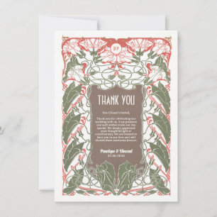 Carte De Remerciements Art Nouveau Floral Elégance 2