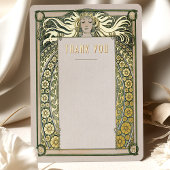 Carte de remerciements Art Nouveau Mucha Déco Vint