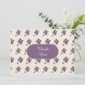 Carte De Remerciements Art Nouveau Violet Floral Pattern (Debout devant)