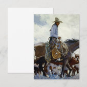 Carte De Remerciements Art Occidental De WHD Koerner (Devant / Derrière)