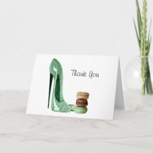 Carte De Remerciements Art stylet et français vert en pastel de macarons