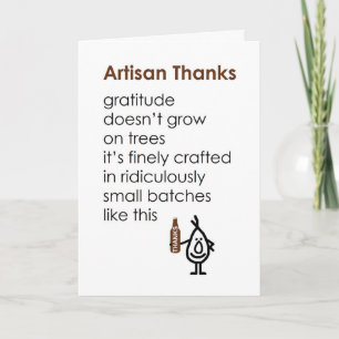 Carte De Remerciements Artisan Thanks - a funny thank you poem