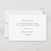 Carte De Remerciements Artistic Chic Moss Green Aquarelle or Mariage (Dos)