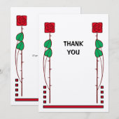 Carte De Remerciements Arts vintages Et Artisanat Rose (Devant / Derrière)