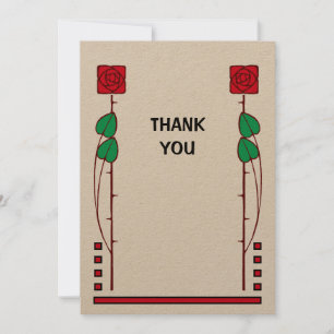 Carte De Remerciements Arts vintages Et Artisanat Rose