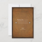 carte de REMERCIEMENTS aspect cuir marron rustique (Dos)