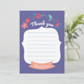 Carte de remerciements assez floral (Debout devant)