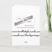 Carte de remerciements assis sur le chat (Dos)