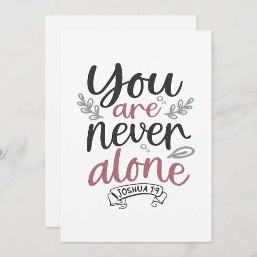 Carte De Remerciements Assurance divine - Joshua 1:9 Christian Design (Devant / Derrière)