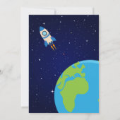 Carte De Remerciements Astronaute Bleu Terre Espace Anniversaire (Dos)