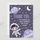 Carte De Remerciements Astronaute de l'espace | Galaxie de l'espace extra (Devant)