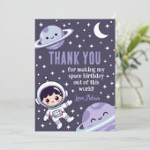 Carte De Remerciements Astronaute Spatial | Galaxie de l'Espace Extérieur (Debout devant)