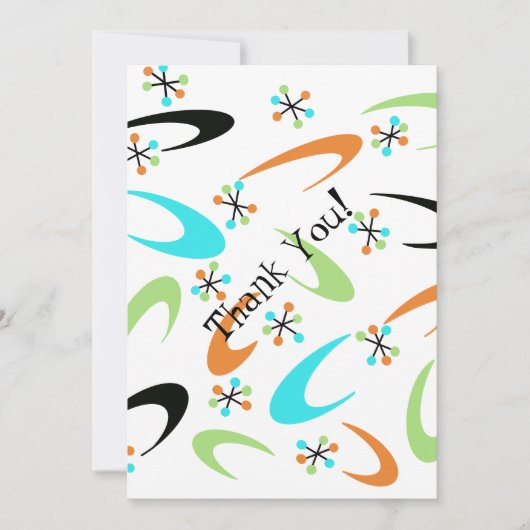 Carte de remerciements atomique du milieu du siècl (Devant)