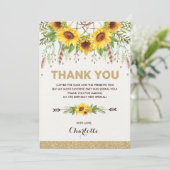 Carte De Remerciements Attrape-rêves aquarelle Fleurs de soleil Boho Anni (Debout devant)