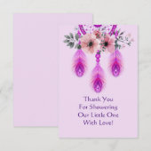 Carte De Remerciements Attrape-rêves Violet Avec Fleur (Devant / Derrière)