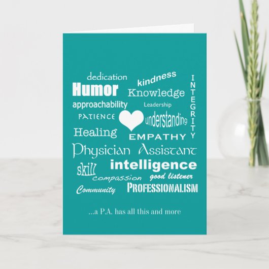 Carte De Remerciements Attributs de l'assistant du médecin/texte blanc (Devant)