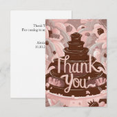 Carte de remerciements au chocolat simple sucré (Devant / Derrière)