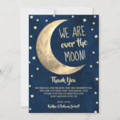 Carte De Remerciements Au-Dessus De La Lune | BABY SHOWER (Devant)