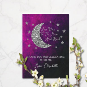 Carte De Remerciements Au-Dessus Du Baby shower Lune