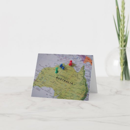 Carte De Remerciements Australia Map Greeting Card (Devant)