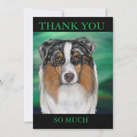 CARTE DE REMERCIEMENTS AUSTRALIAN SHEPHERD (Devant)