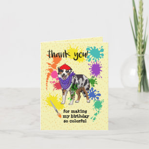 Carte De Remerciements Australian Shepherd Chien Fun Art Anniversaire  