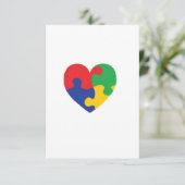 Carte De Remerciements Autisme Puzzle Coeur (Debout devant)