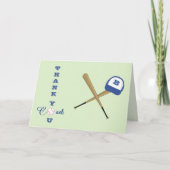 Carte De Remerciements Autocar de base-ball personnalisé initial (Devant)