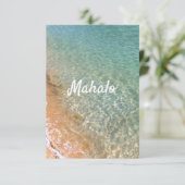 Carte De Remerciements Autocollant Coeur Hawaii Ocean Aloha (Debout devant)