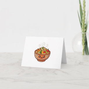 Carte De Remerciements Autocollant de bol alimentaire mignon Kawaii Cousc