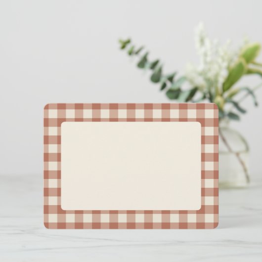 Carte De Remerciements Automne Amaro sur Panna Cotta En vichy - plaid mot (Debout devant)