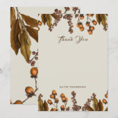 Carte De Remerciements Automne Automne Aquarelle Feuilles de feuillage (Devant / Derrière)